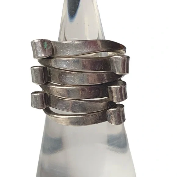Vintage Modernist Design Sterling Silver Ring Women’s Jewelry Ring - Picture 1 of 8